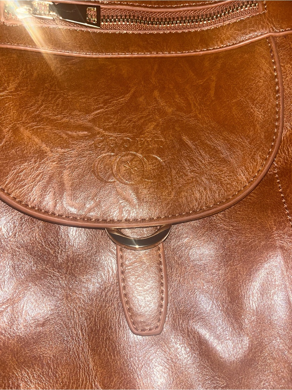 Coofit Classic Brown leather Crossbody Bag with Tassel Accent - Picture 3 of 4